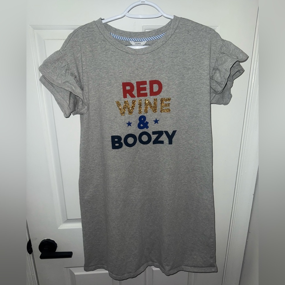 Crown & Ivy “Red, Wine, & Boozy” T-shirt Dress